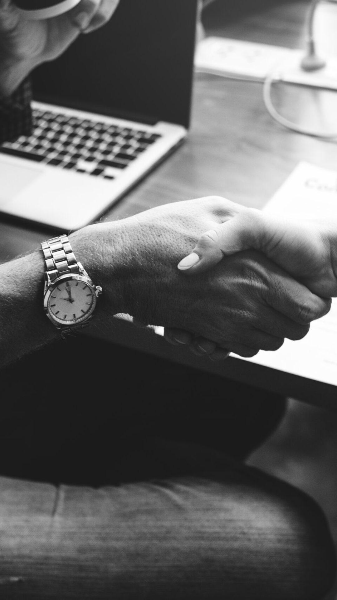 Business people shaking hands in agreement
